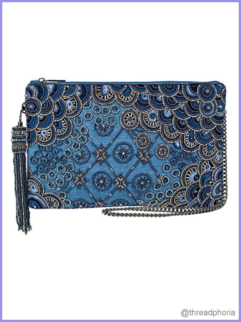 Mary Frances Beaded Clutch Crossbody Handbag Evening Bag